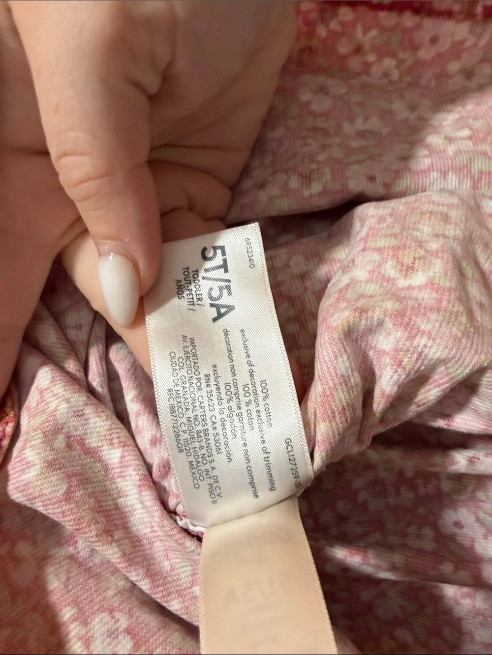 OshKosh Floral Pink Corduroy Overall Dress 5T